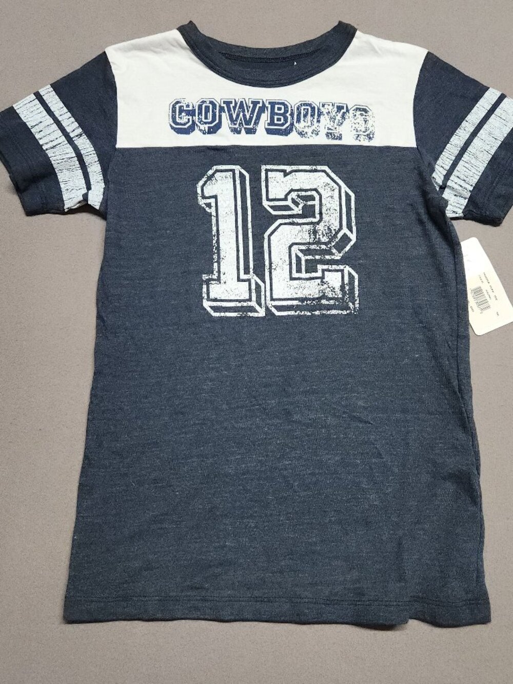 Cowboys Her Style Powder Puff Tee Shirt S Poly Cotton Rayon Navy Blue 125